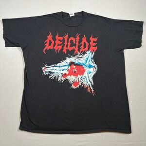 Deicide Band T-Shirt Mens 2XL Black Once Upon The Cross Graphic Metal Tee